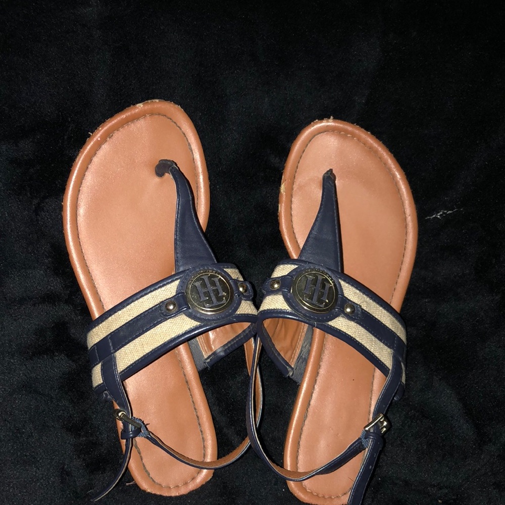 Navy blue sandals tommy hillfiger